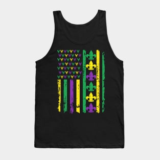 Mardi gras americain flag Tank Top